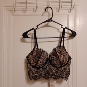 Eyelash Lace Bra | XL | Black & Nude ⚫🟤